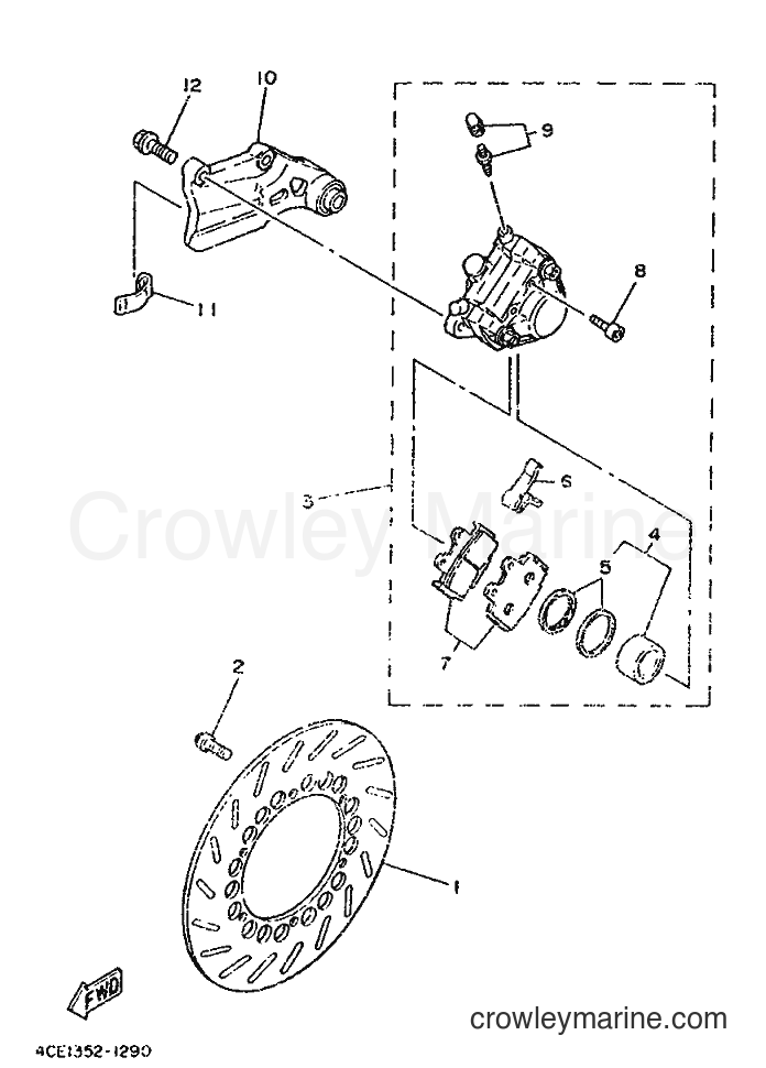 Yamaha Motors RD350 (4CE1) [999] - REAR BRAKE CALIPER