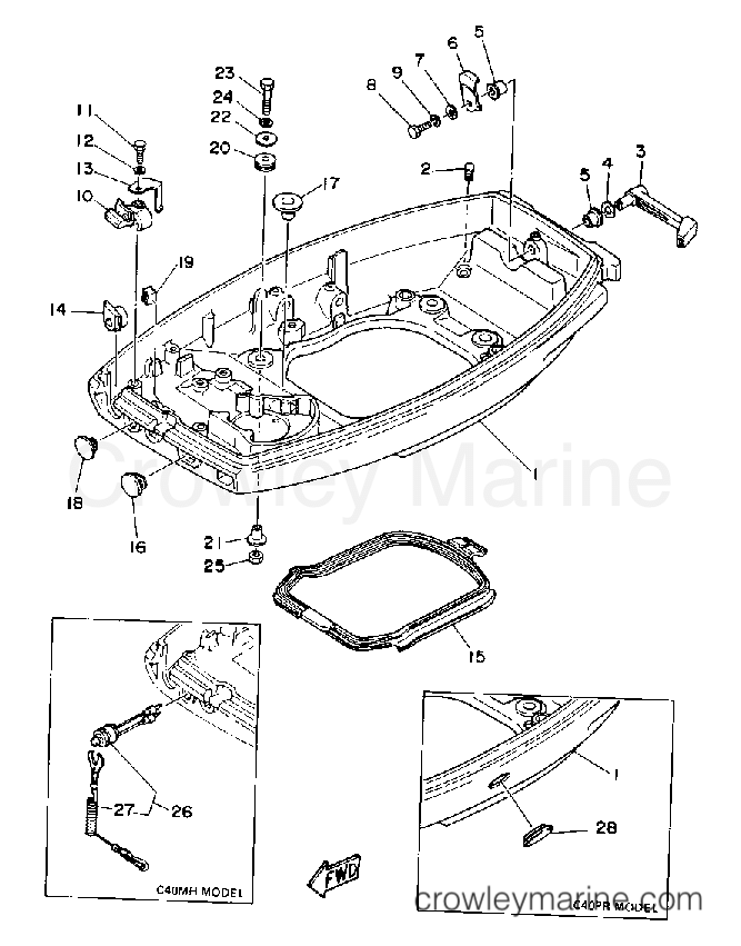 Yamaha Motors C40MSHQ - BOTTOM COWLING