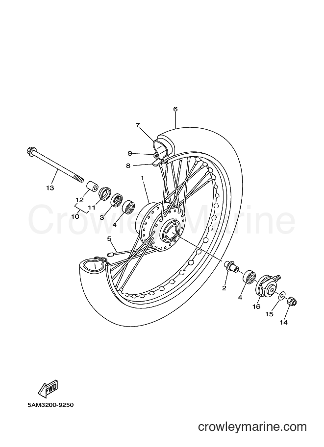 1999 Scooter T105E - T105E (5AM3) [010] - FRONT WHEEL
