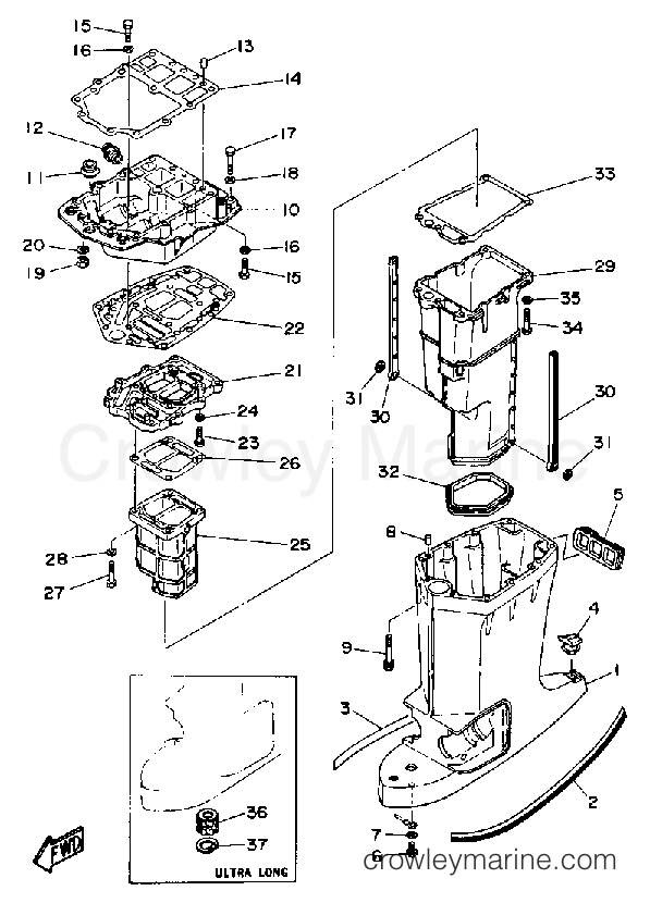 Yamaha Motors 225ETLDA - UPPER CASING