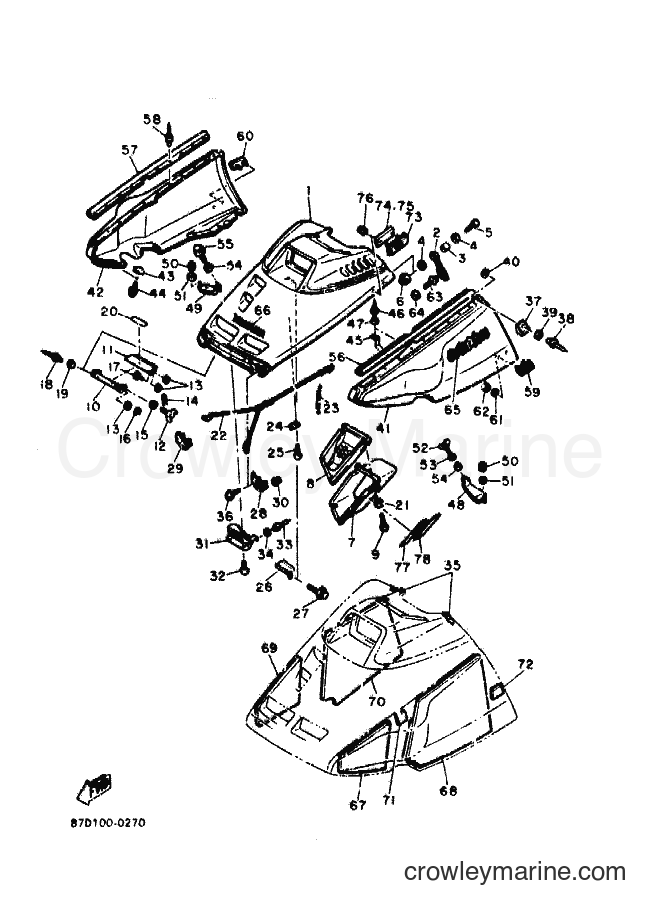 1990 Snowmobile CS340P - CS340P (87D1) [010] - SHROUD
