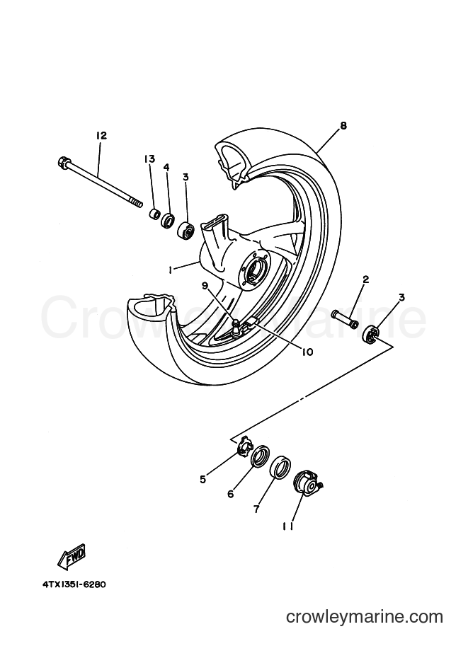 1998 Street Bike TDM850 - TDM850 (4TX3) [020] - FRONT WHEEL