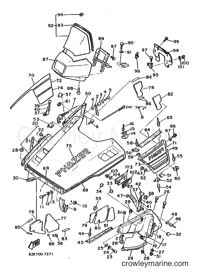 1988 Snowmobile PZ480 - PZ480 (84J0) [030] - SHROUD & WINDSHIELD