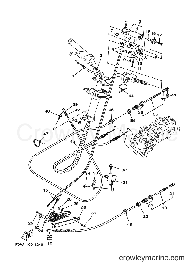 Yamaha Motors GP800A-A (F0W4) [010] - CONTROL CABLE