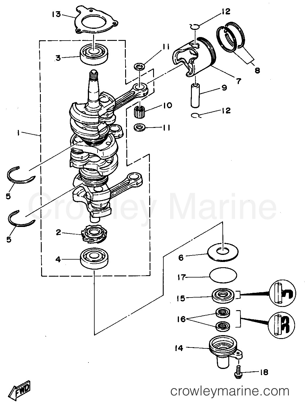 Yamaha Motors 50ESRS - CRANKSHAFT PISTON