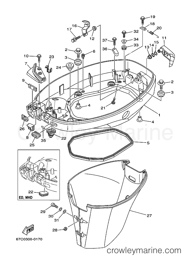 Yamaha Motors F40B (67C) [110] - BOTTOM COWLING