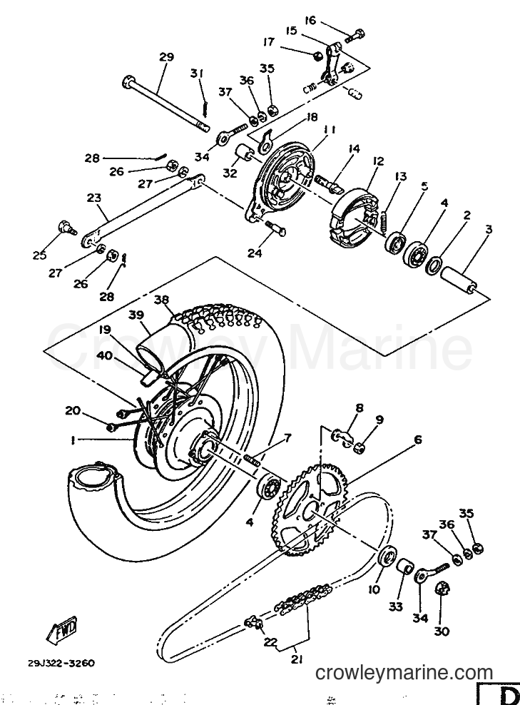 1986 Scooter DT50 - DT50 (29J) [999] - REAR WHEEL
