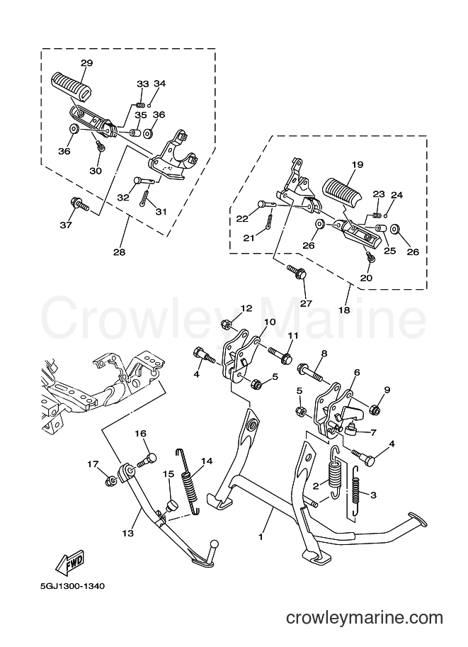 2002 Scooter XP500 - XP500 (5GJ5) [130] - STAND & FOOTREST