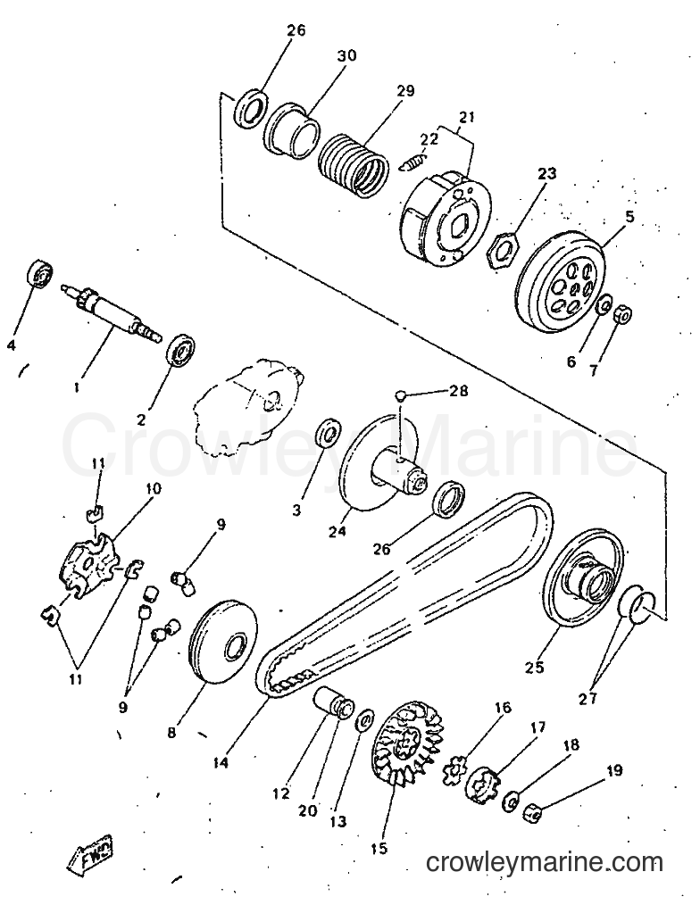 1998 Scooter YN50 - YN50 (5BV1) [999] - CLUTCH
