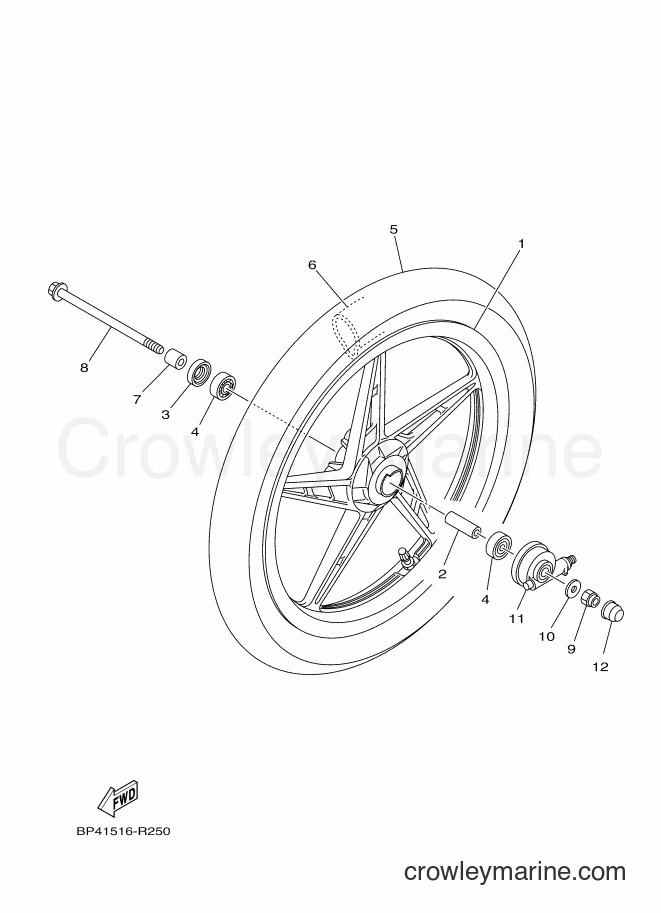 2016 Scooter T115C-5 - T115C-5 (BP41) [010] - FRONT WHEEL