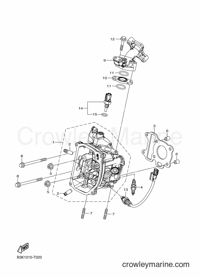 2018 Scooter CEH50D - CEH50D (B3K2) [010] - CYLINDER HEAD