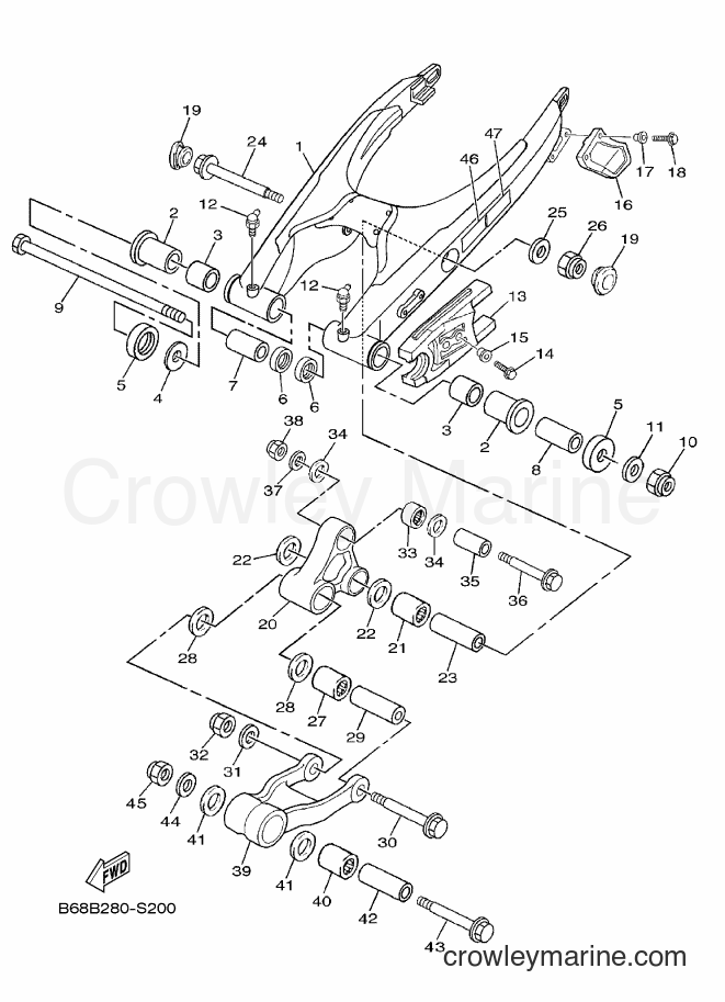 2018 Dirt Bike TT-R230 - TT-R230 (B68B) [010] - REAR ARM