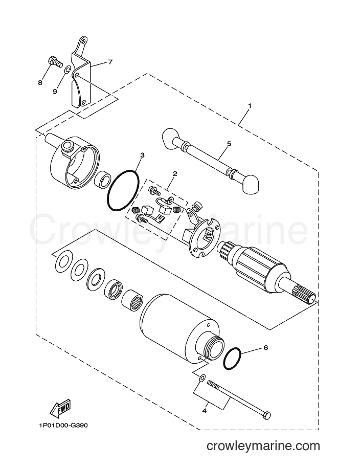 2009 ATV YFM250 - YFM250 (1P0K) [010] - STARTING MOTOR
