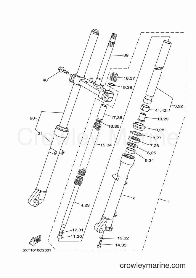 2010 Dirt Bike XG250 - XG250 (5XTA) [010] - FRONT FORK