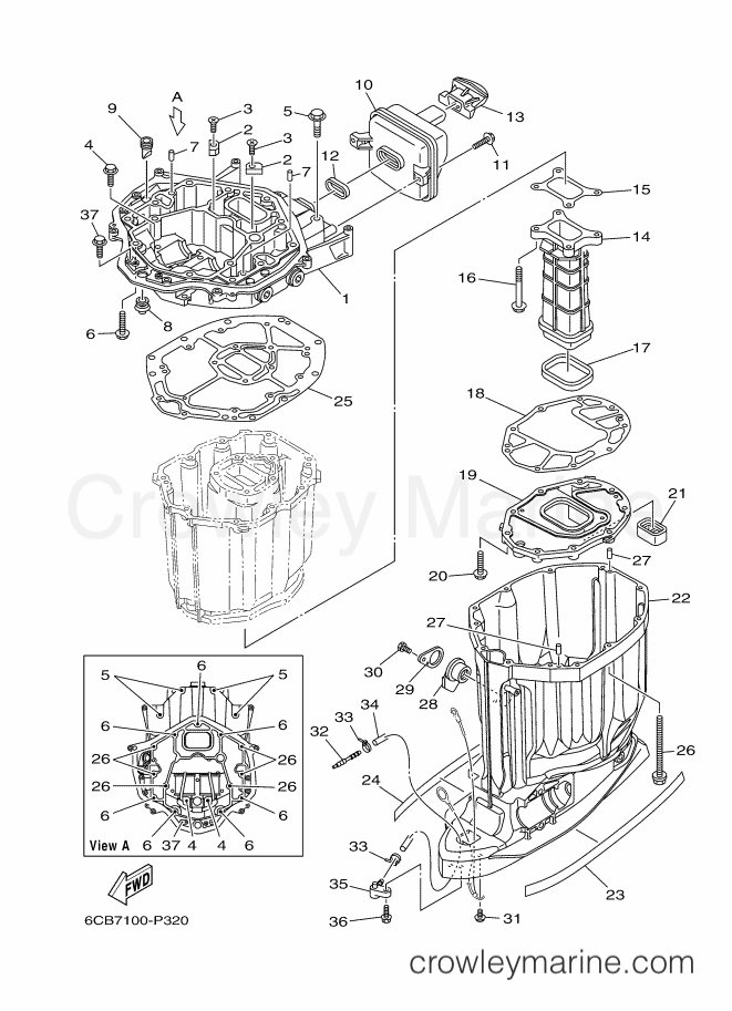 Yamaha Motors VF200LA-2016 (6CD8) [050] - UPPER CASING