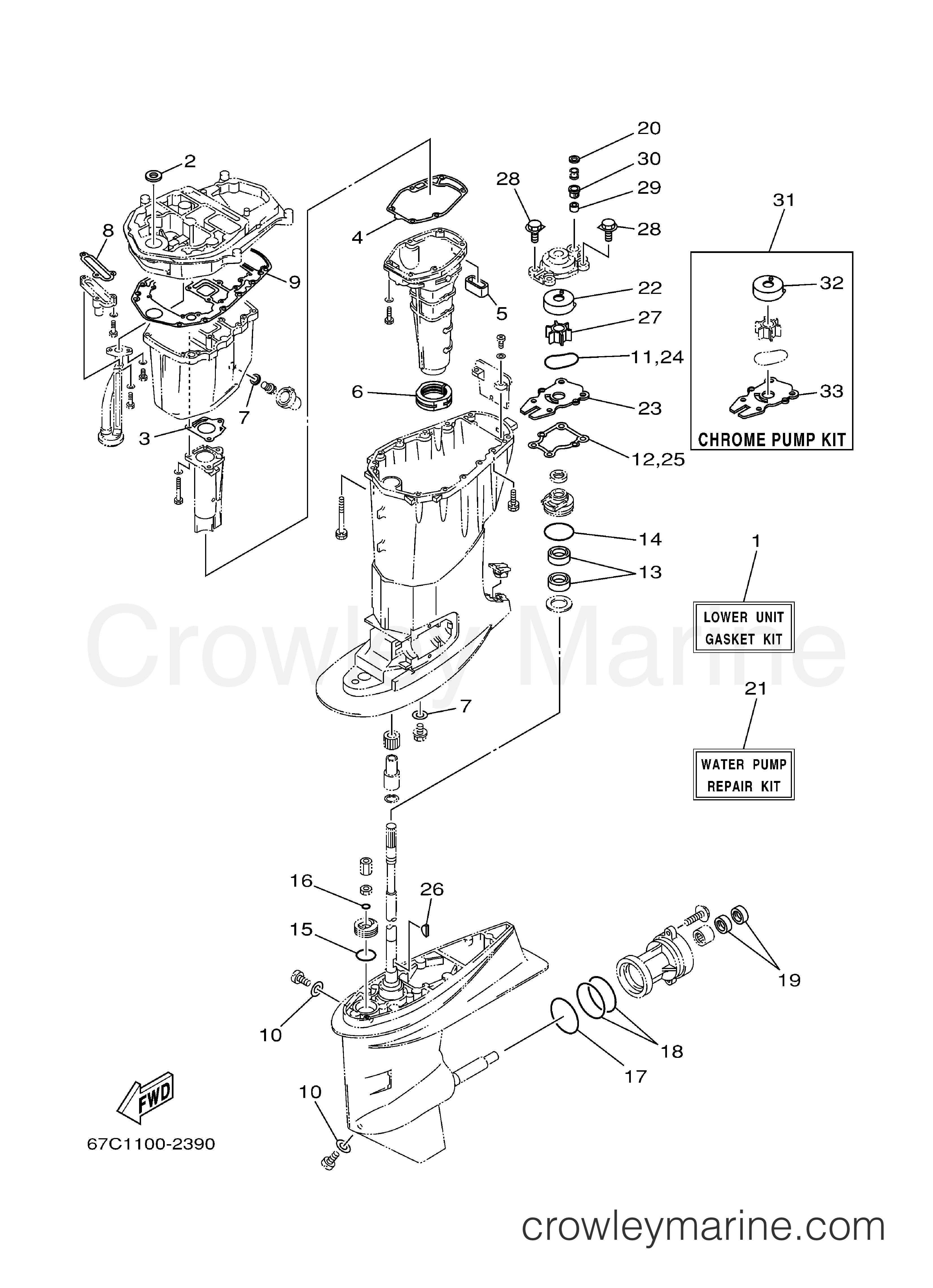 REPAIR KIT 3 - 2004 Yamaha Outboard 40hp F40TLRC | Crowley Marine