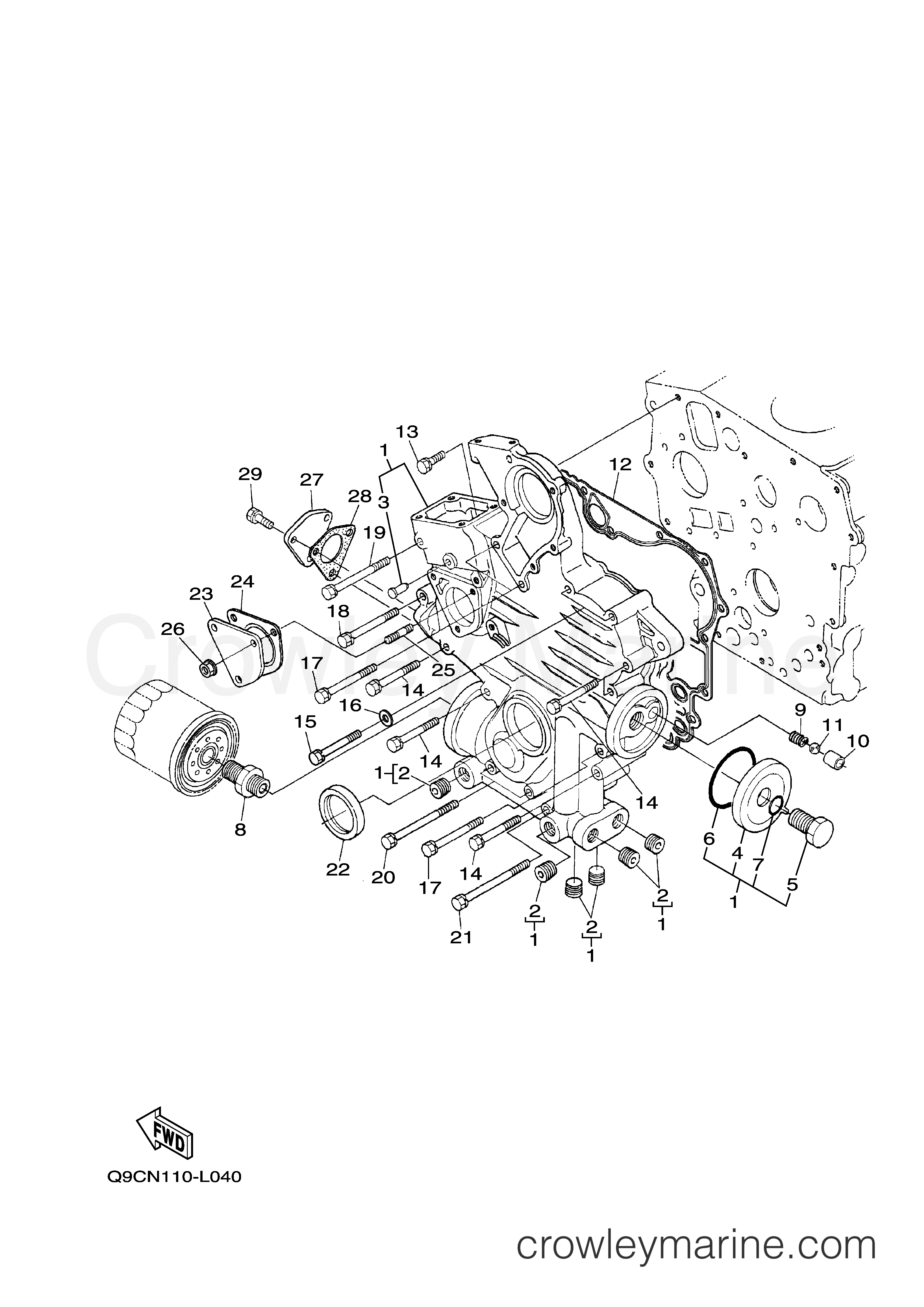 Yamaha Motors EDL7000SDE - CRANKCASE COVER