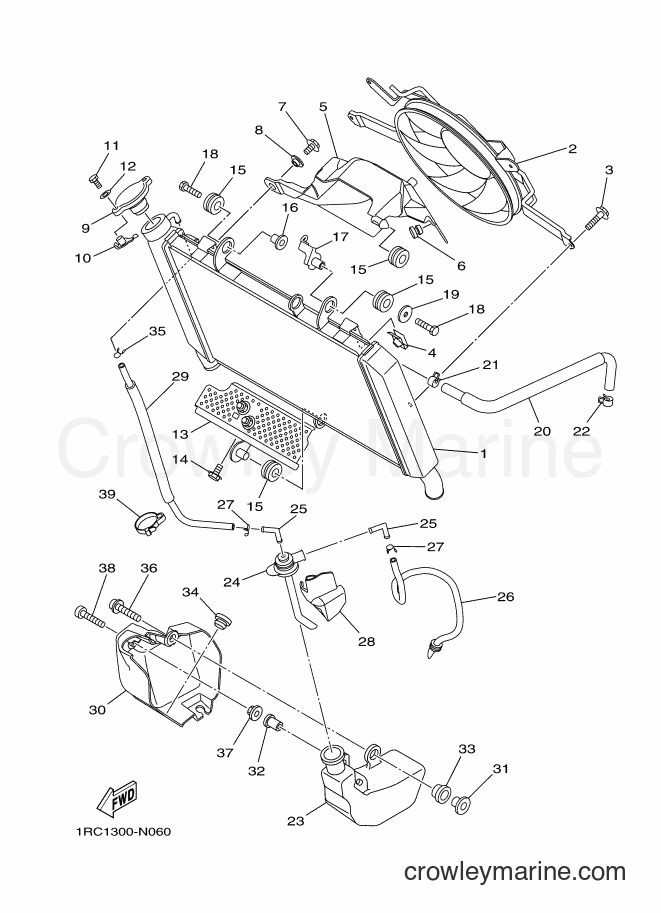 2015 Street Bike MT09A - MT09A (2DRF) [050] - RADIATOR & HOSE