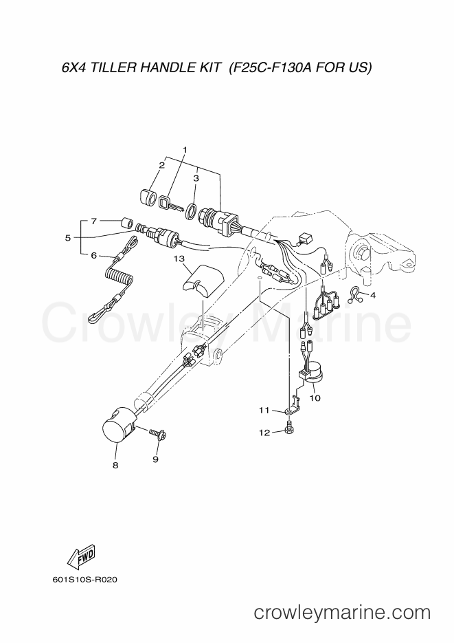 Yamaha Motors RIGGING STEERING-201 (601S) [010] - BASE HANDLE ELECTRICAL 1