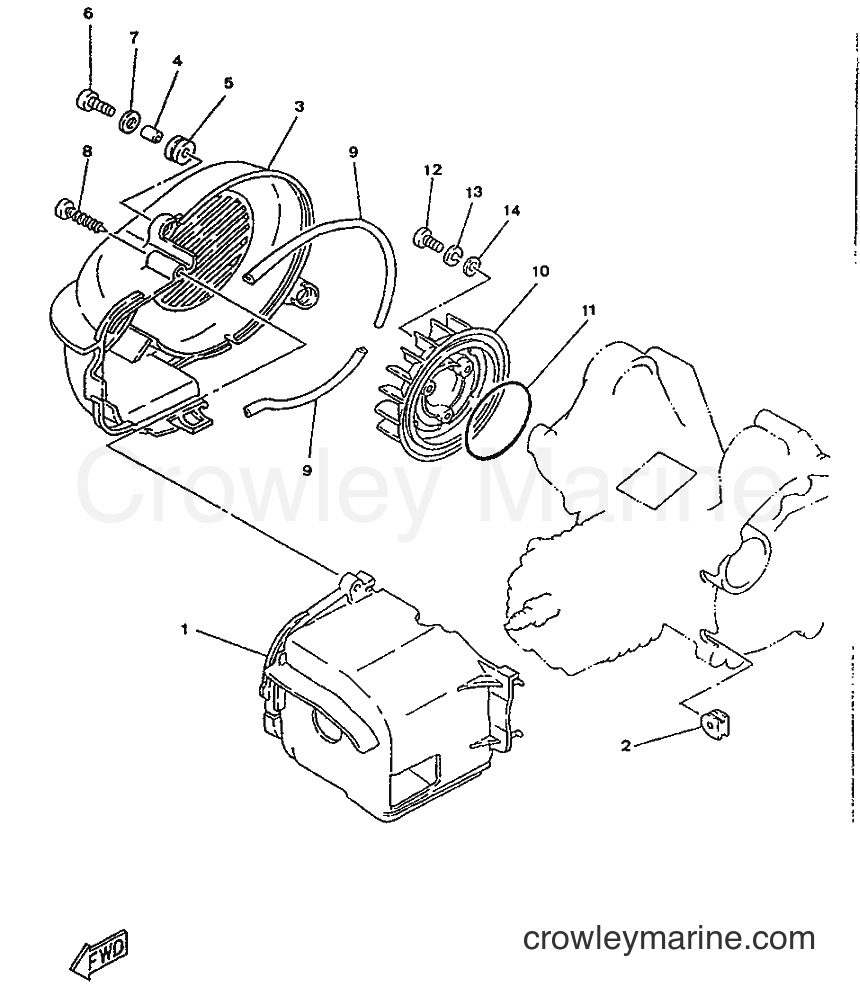 1996 Scooter YA50R - YA50R (4PC6) [999] - AIR SHROUD & FAN