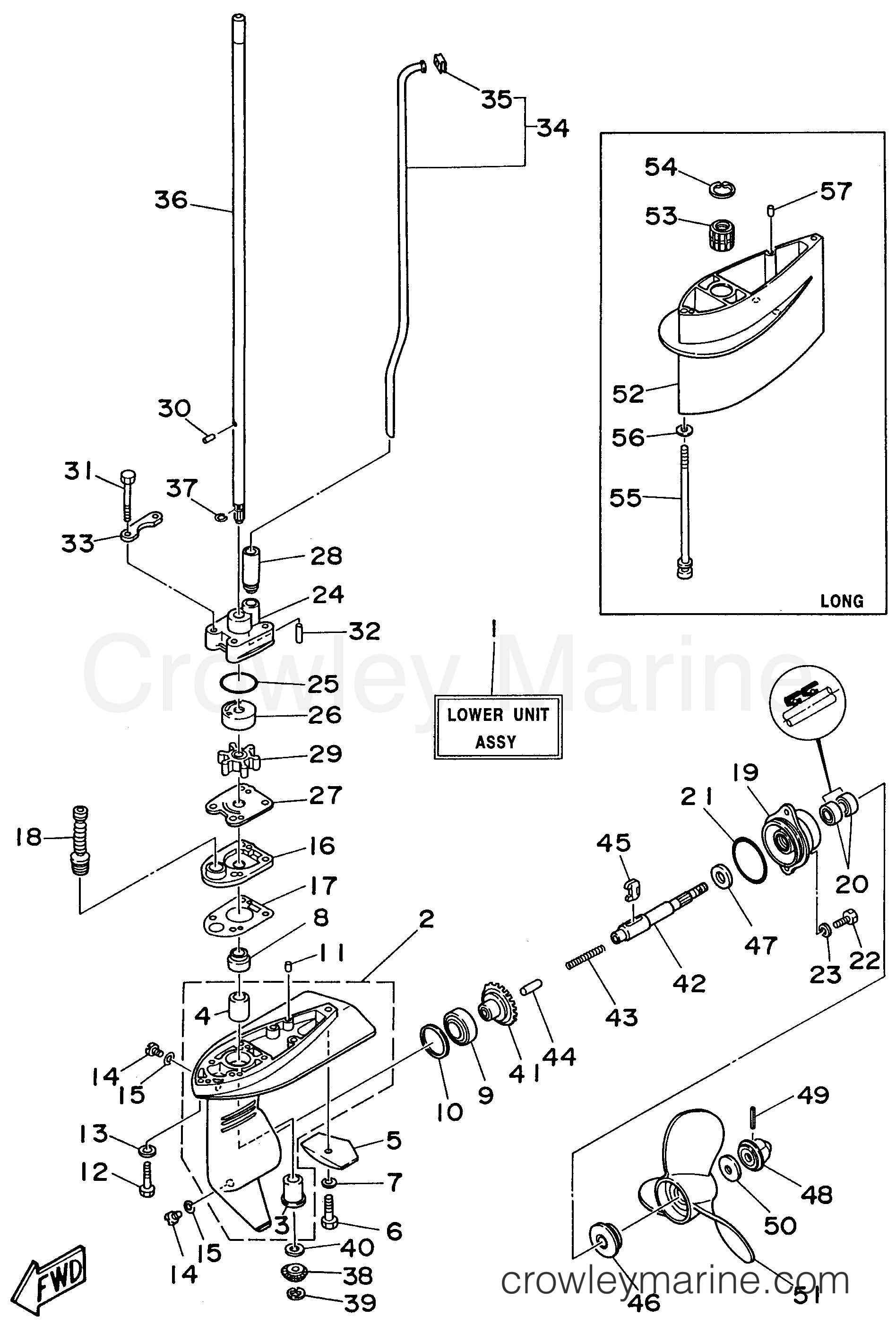 Yamaha Motors 3MSHU - LOWER CASING DRIVE 1