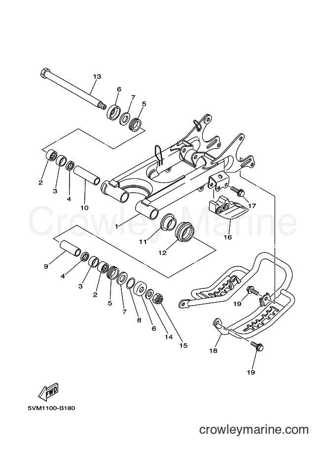 Yamaha Motors YFS200 (5VM2) [010] - REAR ARM