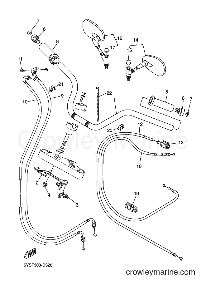 Yamaha Motors XVS1100A (5YSF) [010] - STEERING HANDLE & CABLE