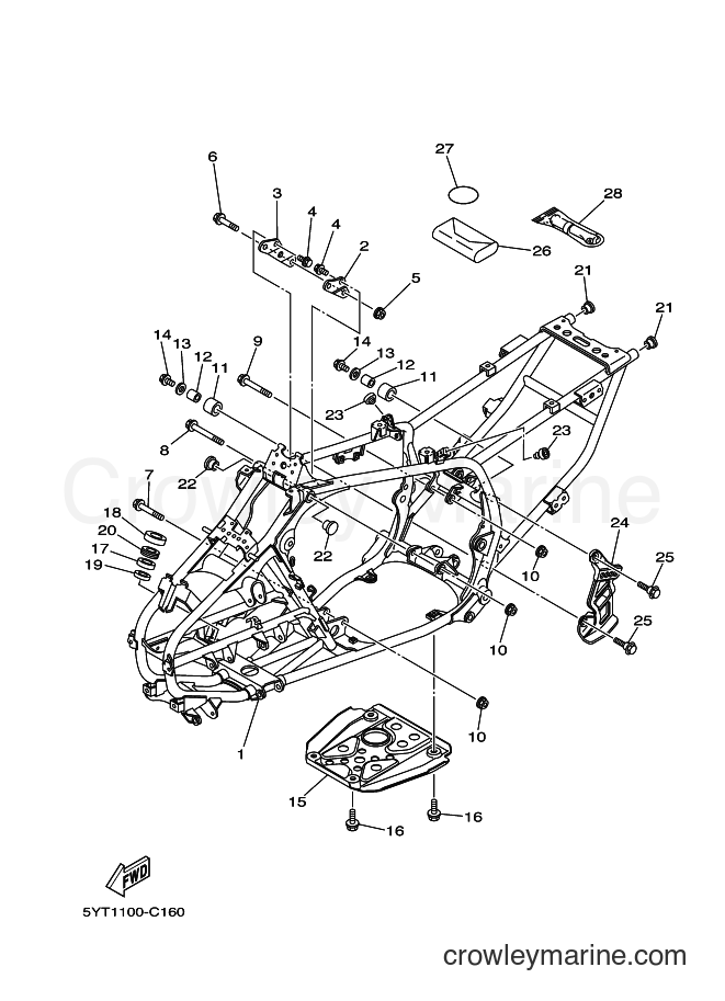 Yamaha Motors YFM350 (5YTJ) [010] - FRAME