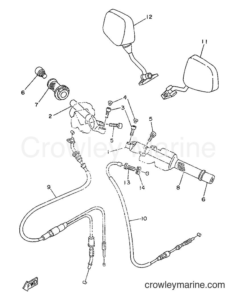 1996 Scooter TZR50 - TZR50 (4YV1) [999] - STEERING HANDLE & CABLE