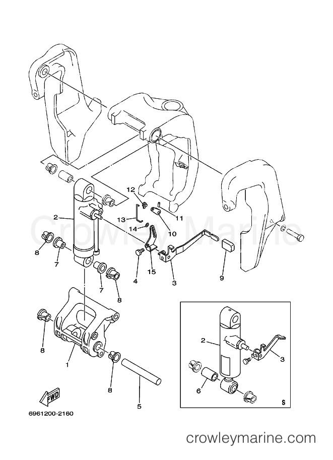 Yamaha Motors E60HWDL (69DB) [180] - BRACKET 2