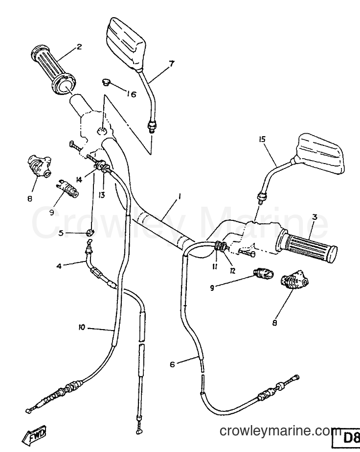 1987 Street Bike SR125 - SR125 (2JW) [999] - STEERING HANDLE & CABLE