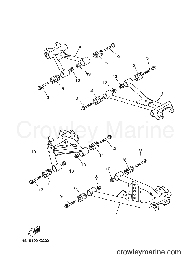 2013 ATV YFM450FWAD - YFM450FWAD (1CTP) [010] - REAR ARM