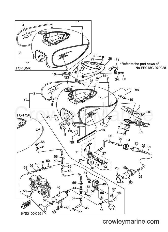 2004 Cruiser XVS1100AT - XVS1100AT (5YS5) [010] - FUEL TANK