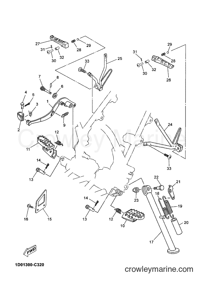 2004 Dirt Bike DT125RE - DT125RE (1D01) [080] - STAND & FOOTREST