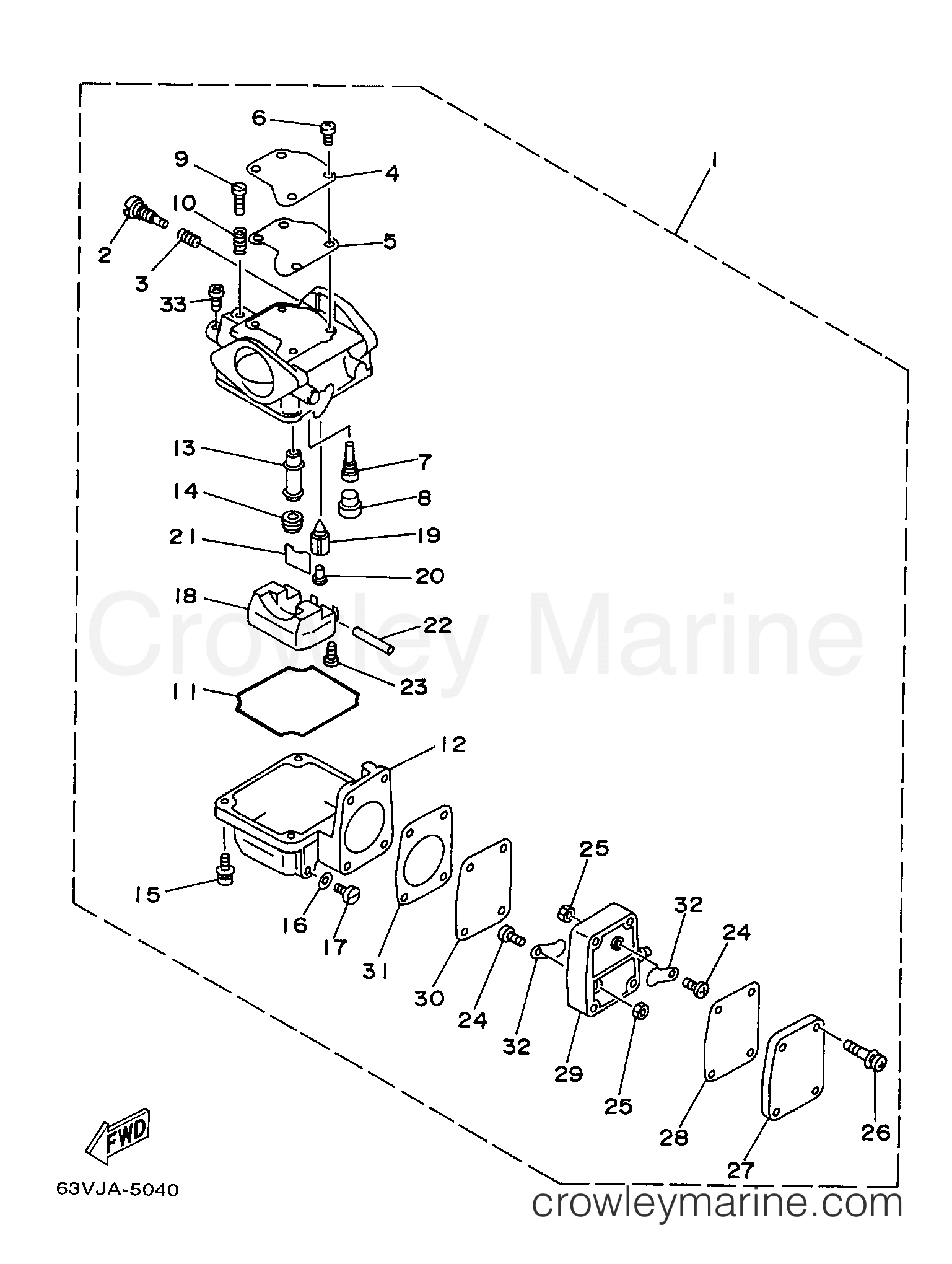 Yamaha Motors 9.9MLHW - CARBURETOR