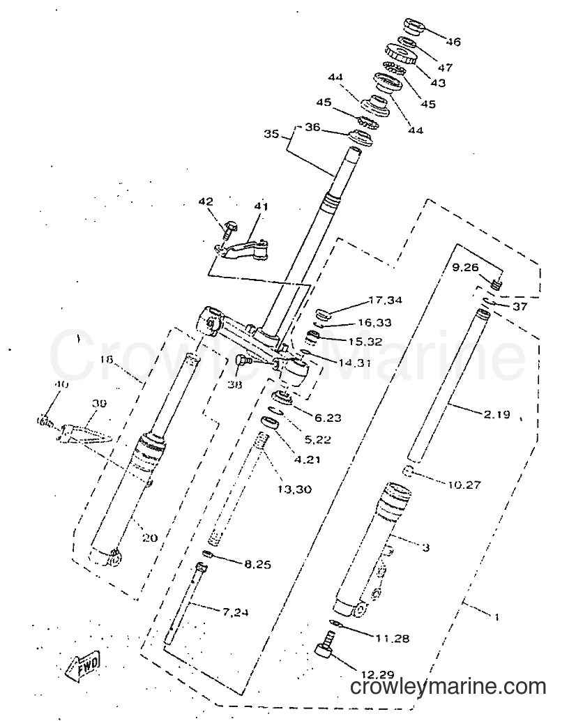 1998 Scooter YN50 - YN50 (5BV1) [010] - FRONT FORK