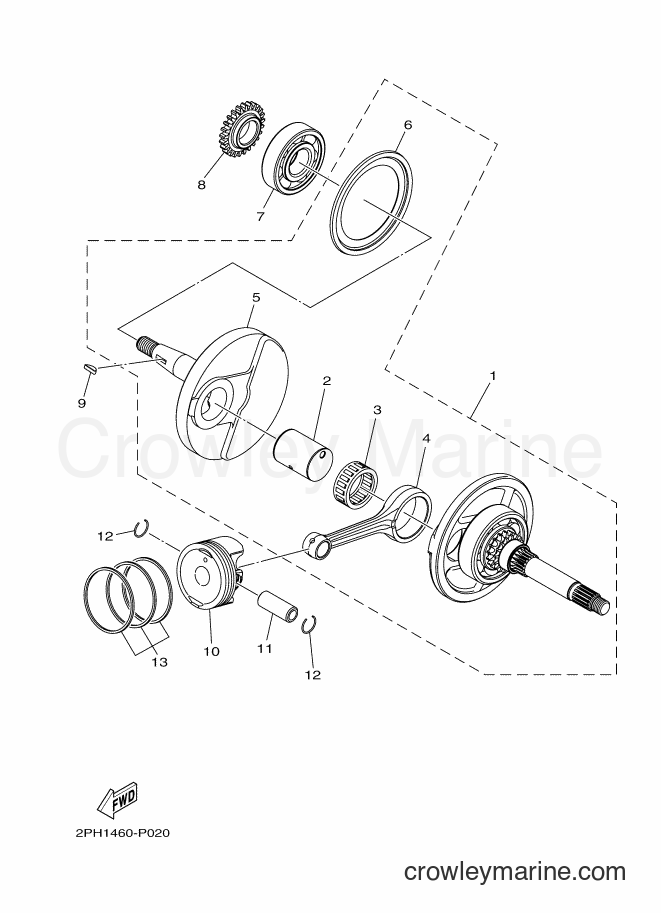 2015 Scooter LNS125 - LNS125 (2PH1) [010] - CRANKSHAFT & PISTON