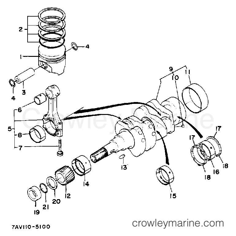 Yamaha Motors EDL5500DVES - CRANKSHAFT PISTON
