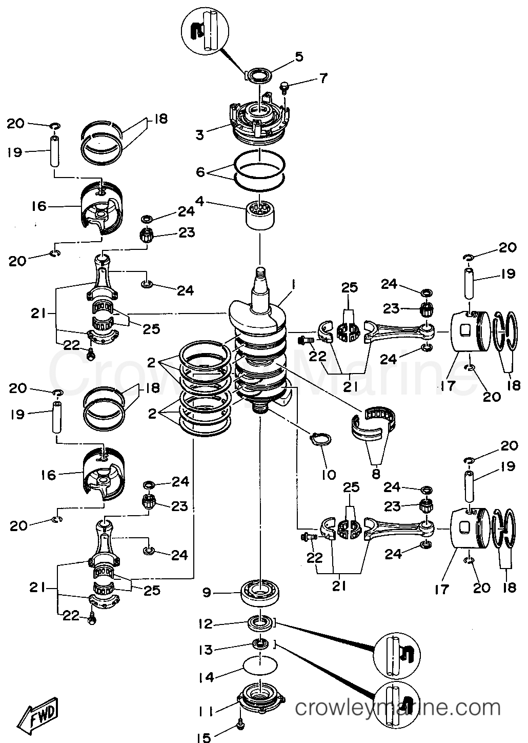 Yamaha Motors 130TXRT - CRANKSHAFT PISTON