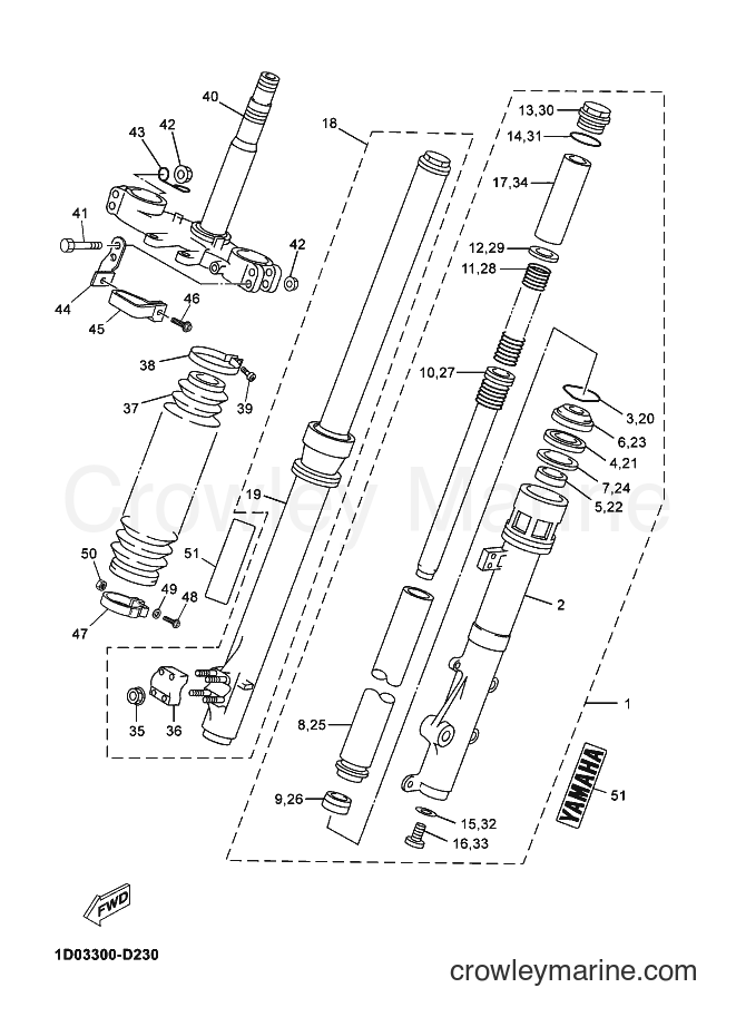 2005 Dirt Bike DT125RE - DT125RE (1D03) [060] - FRONT FORK