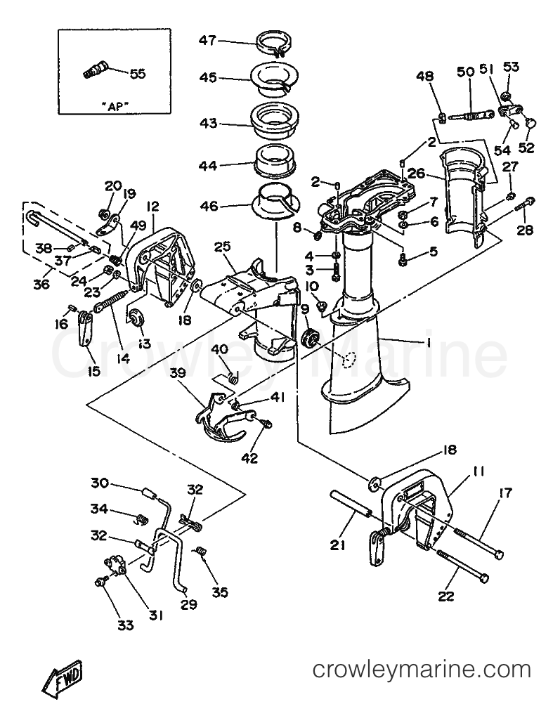 Yamaha Motors 5C (6E3) [999] - UPPER CASING & BRACKET