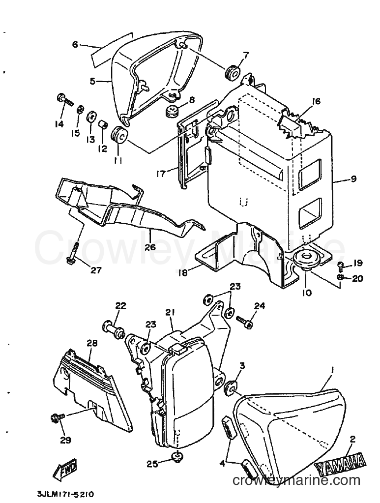 1995 Cruiser XV750 - XV750 (3JLM) [010] - SIDE COVER