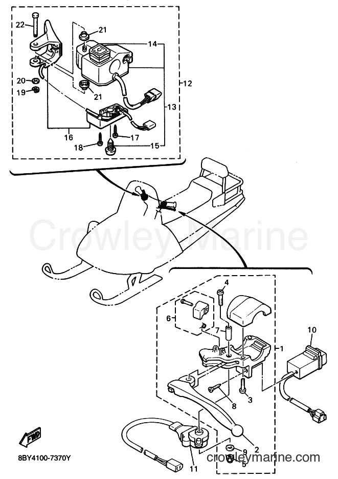 1997 Snowmobile ET410TR - ET410TR (8BY4) [030] - HANDLE SWITCH & LEVER