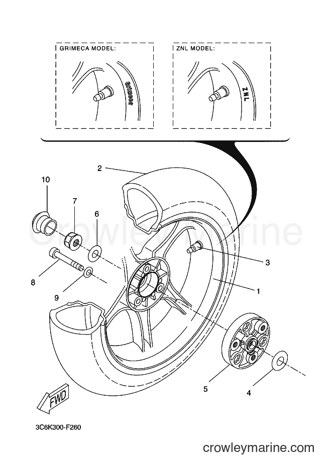 2007 Scooter YQ50L - YQ50L (3C6K) [070] - REAR WHEEL