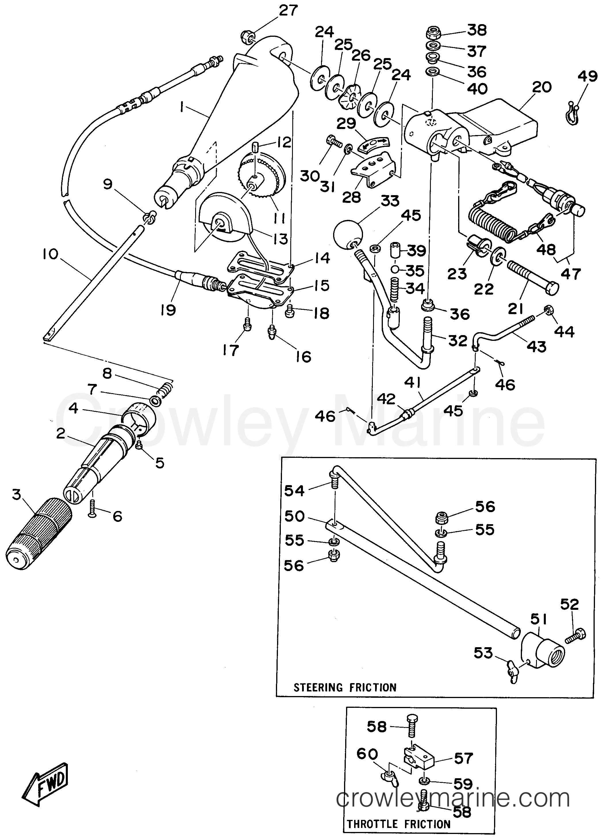 Yamaha Motors E60MLHU - STEERING
