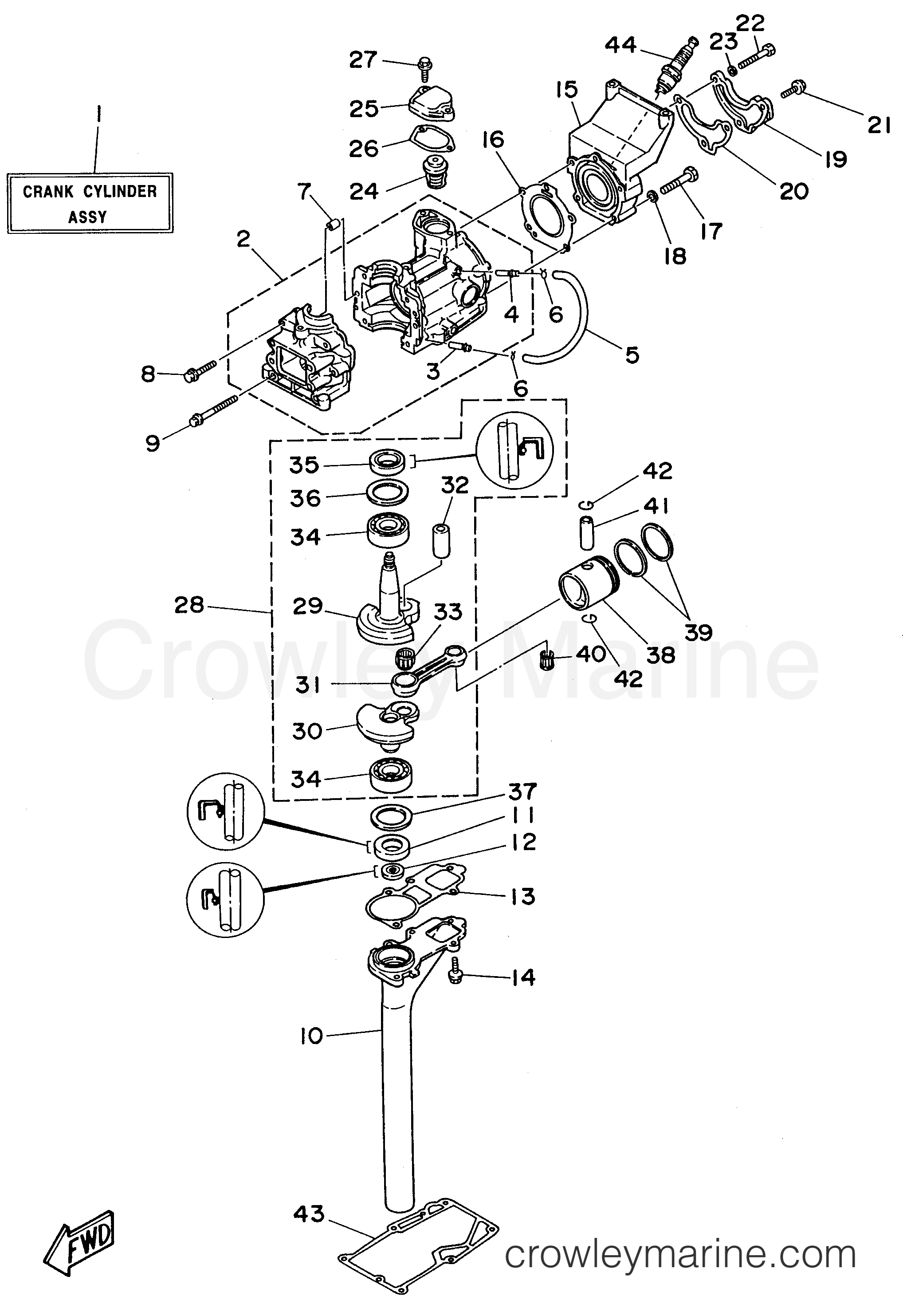 Yamaha Motors 3MSHV - CYLINDER CRANKCASE
