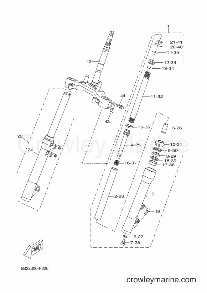 Yamaha Motors VP250 (5B22) [020] - FRONT FORK 2