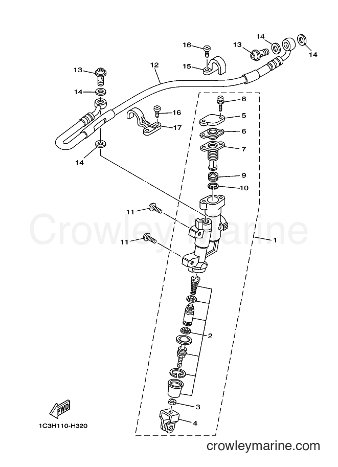 2014 Dirt Bike YZ125 - YZ125 (1SR9) [020] - REAR MASTER CYLINDER