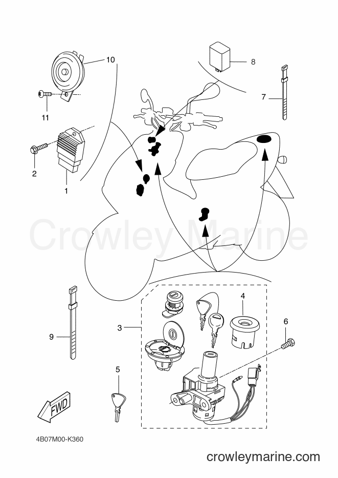 2012 Scooter YQ50L - YQ50L (4B08) [010] - ELECTRICAL 1