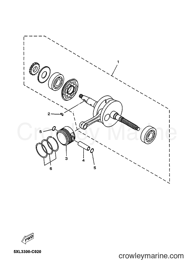 2009 Scooter YP125E - YP125E (5D85) [020] - CRANKSHAFT & PISTON